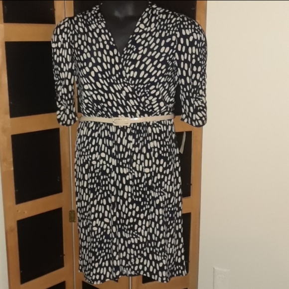 TAKE1/2 OFF ColdwaterCreek DAPPLED FAUX WRAP DRESS - Picture 2 of 8